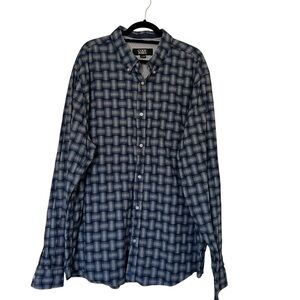 Cody James Blue and Black Plaid Long sleeve Button Down Shirt Size XXL